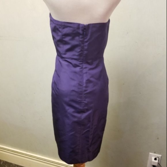 J. Crew Fawn Selma Dress Navy Silk Taffeta size 10 Petite (20) - Picture 5 of 12